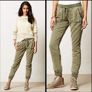 Anthropologie Slouchy Moto Pants Marrakech Size 29 Army Green NEW